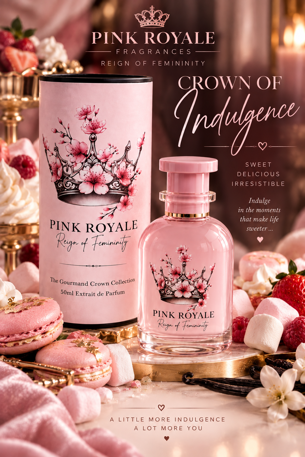 The Crown of Indulgence perfume packaging