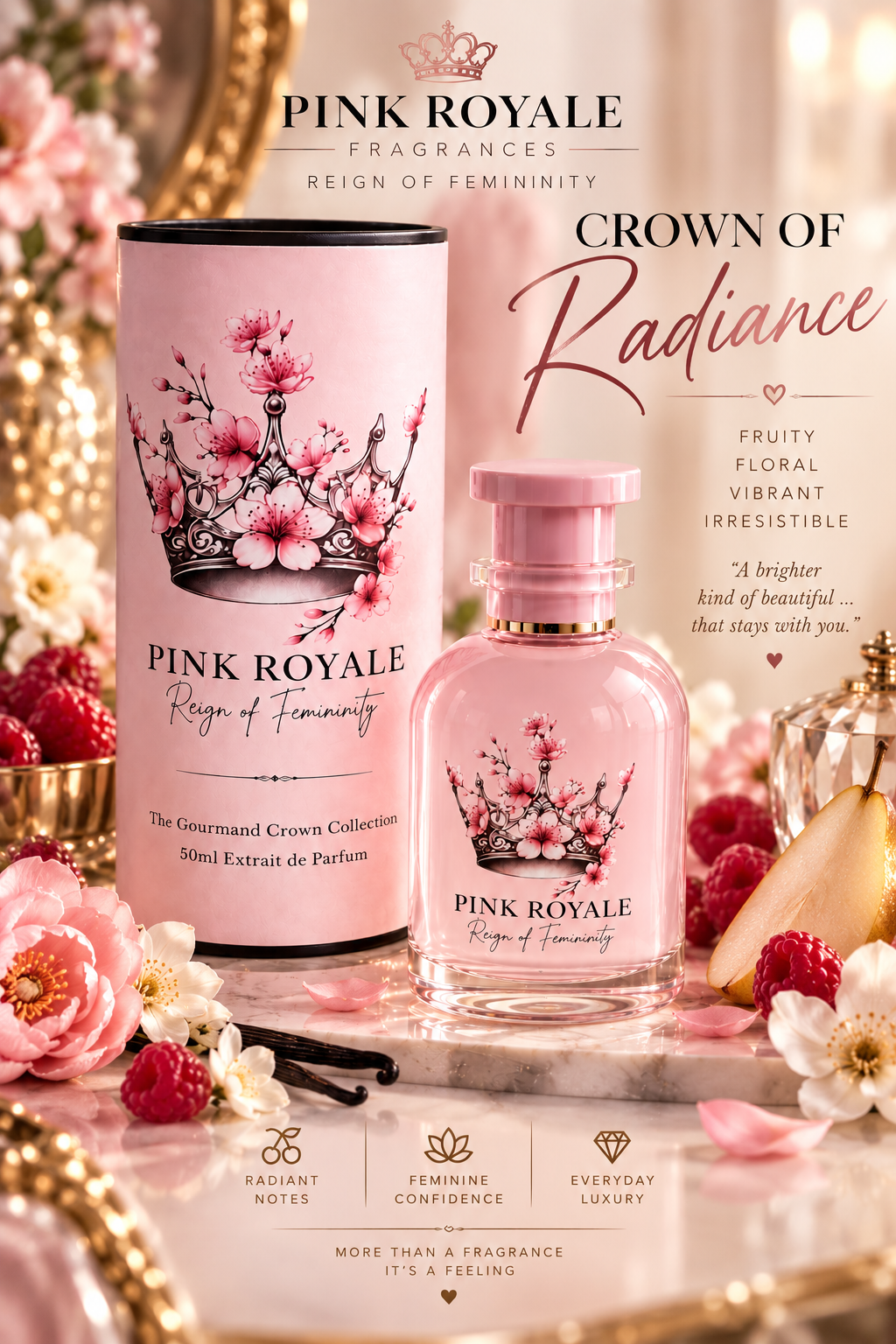 The Crown of Radiance perfume packaging