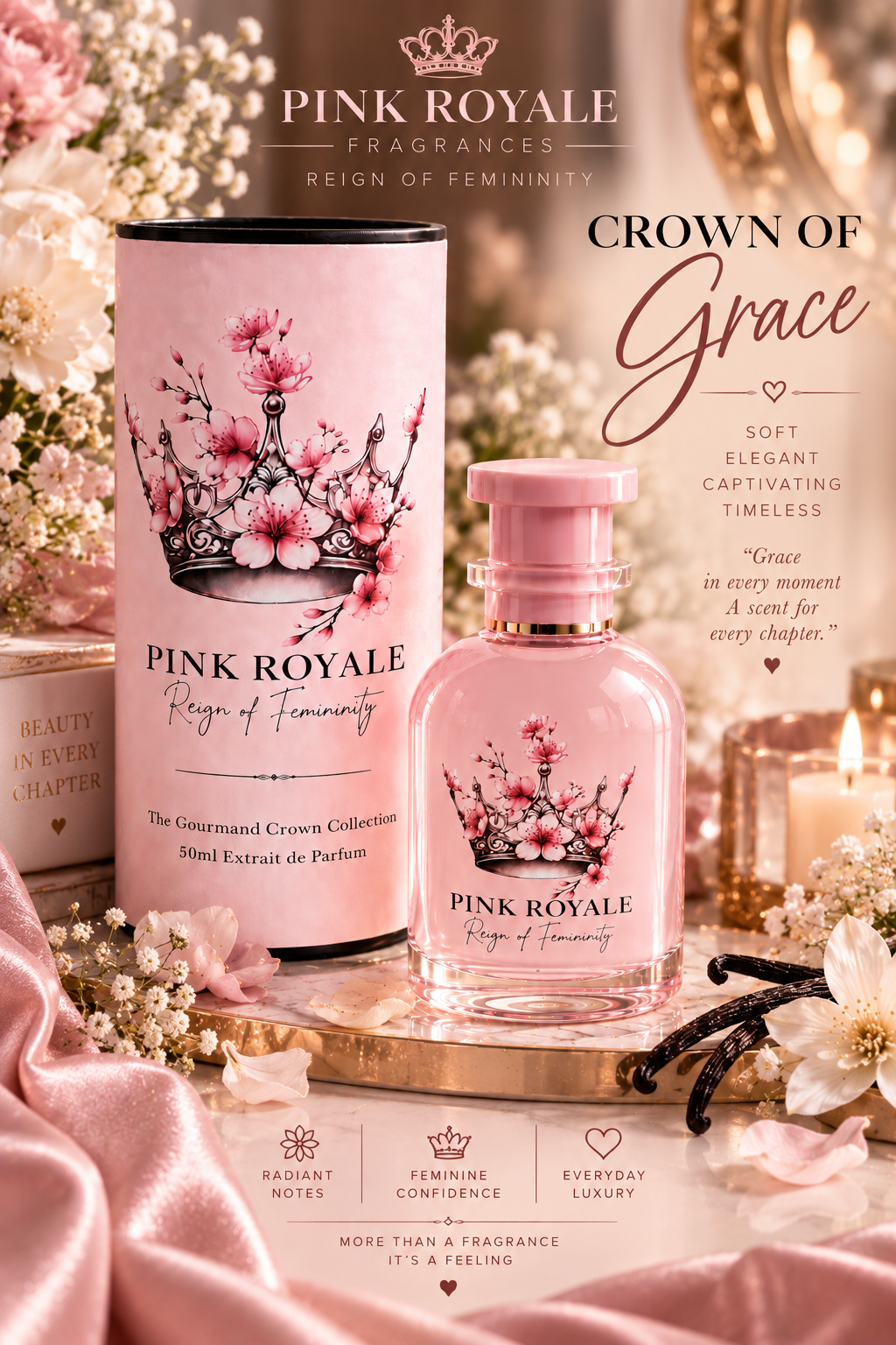 The Crown of Grace perfume packaging