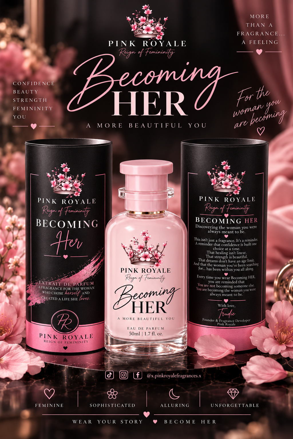 Pink Royale Becoming Her fragrance bottle