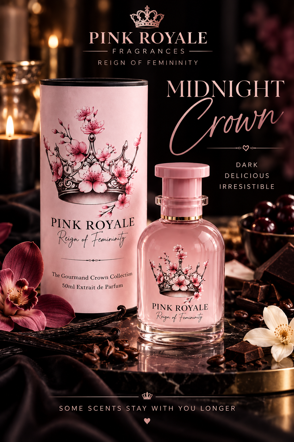 The Midnight Crown perfume packaging